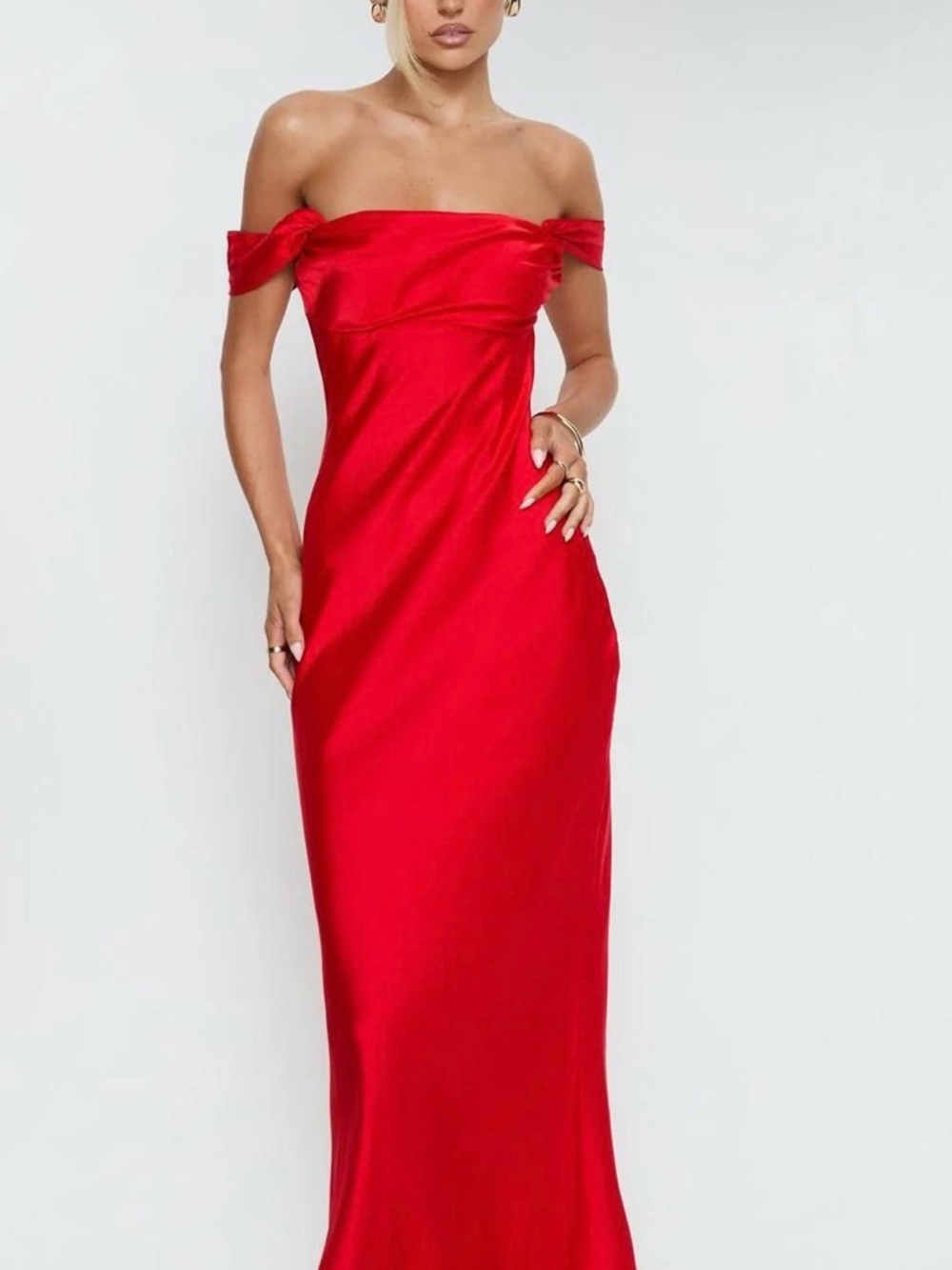 Princess Polly Red One-Shoulder Evening Gown